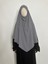 Sufle Hazır Esarp,arkası Iki Kat, Medine Ipegi ( Hac ve Umre Için Uygundur ) Khimar Hijap Gri 1