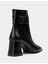 Santa Toka Detaylı Topuklu Kadın Bot Siyah 4