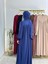 Tesettür Elbise,önü V Model Büzgülü,sufle Esarpla Takım.hijap ,khimar.hac Umre Için Uygundur Indigo 6