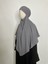 Sufle Hazır Esarp,arkası Iki Kat, Medine Ipegi ( Hac ve Umre Için Uygundur ) Khimar Hijap Gri 6