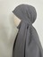 Sufle Hazır Esarp,arkası Iki Kat, Medine Ipegi ( Hac ve Umre Için Uygundur ) Khimar Hijap Gri 7