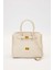 Krem Deri Aksesuar Detaylı El Çantası 1