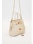 Krem Deri Aksesuar Detaylı El Çantası 2