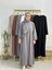 Şallı ,tesettür Yandan Büzgülü Elbise Takım Jilbab,abaya,hijab ( Hac ve Umre Için ) Gri Renk 2