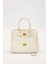 Beyaz Deri Aksesuar Detaylı El Çantası 1