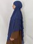 Üç Katlı Hazır Peçeli Sufle Khimar Şifon Esarp 4 Ipli Indigo Mavi 3