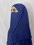 Üç Katlı Hazır Peçeli Sufle Khimar Şifon Esarp 4 Ipli Indigo Mavi 5