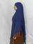 Üç Katlı Hazır Peçeli Sufle Khimar Şifon Esarp 4 Ipli Indigo Mavi 8