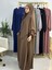 Ferace & Abaya Sufle Esarp ve Üsten Robalı Kemerli Elbise Takım .hac ve Umre Için Uygundur Kahve 3
