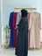Sallı ,önü V Model Büzgülü Tesettür Elbise Takım ,ferrace,abaya, Hicab,hac ve Umre Için Uygun Siyah 4