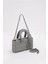 Gri Zincir Aksesuarlı Kapitone El Çantası 2
