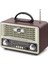 Küçük Boy Retro, Nostaljik, Ahşap Tasarım Bluetooth Hoparlörlü, Şarjlı, Taşınabilir Yanı LED Işıklı Fm/am Destekli Radyo NS6675 2