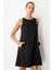 Pamuklu Rahat Kalıp Elbise-Siyah 4