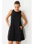 Pamuklu Rahat Kalıp Elbise-Siyah 5
