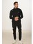Şardonlu Dalgıç Erkek Eşofman Takımı Siyah 5255-S 2