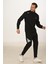 Şardonlu Dalgıç Erkek Eşofman Takımı Siyah 5255-S 7