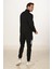 Şardonlu Dalgıç Erkek Eşofman Takımı Siyah 5255-S 8