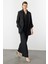 Kol Detaylı Sim Çizgi Ceket-Siyah 1