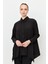 Taş Düğme Asimetrik Kesim Gömlek-Siyah 1