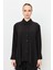 Taş Düğme Asimetrik Kesim Gömlek-Siyah 5