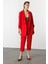 Katlanabilir Kol Detaylı Uzun Ceket-Kırmızı 2