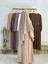 Yandan Büzgülü Elbise Sufle Esarp Takım Jilbab,abaya,hijab ( Hac ve Umre Için Uygundur) Bej 3