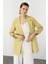 Katlanabilir Kol Detaylı Uzun Ceket-Y.yeşili 4
