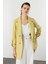 Katlanabilir Kol Detaylı Uzun Ceket-Y.yeşili 6