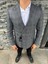 Erkek Slim Fit Ekose Desenli Kruvaze Ceket 1