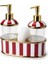 Kırmızı Beyaz 2'li Lüks Porselen Sıvı Sabunluk 4