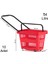 Tekerlekli Plastik Market Alışveriş El Sepeti 54 Litre Kırmızı 10 Adet 1