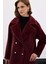 Düğme Detaylı Uzun Kaban - Bordo 6