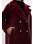Düğme Detaylı Uzun Kaban - Bordo 7