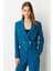 Kruvaze Yaka Kısa Ceket-Petrol 1