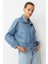 Cep Detay Fermuarlı Gömlek-Indigo 4
