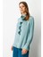Farbela Detaylı Saten Gömlek-Mınt 3