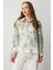 Çiçek Desenli Şifon Gömlek-Yeşil 3