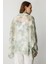Çiçek Desenli Şifon Gömlek-Yeşil 6