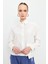 Zımba Şerit Detaylı Gömlek-Ekru 6