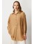Cep Detaylı Oversize Gömlek Tunik-Camel 5