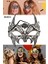 Kristal Taşlı Siyah Metal Maske Lazer Kesim, Gümüş Detaylı Balo ve Özel Geceler Için Lüks 6
