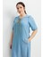 Büyük Beden Tensel Kot Elbise-A.mavı 9