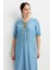 Büyük Beden Tensel Kot Elbise-A.mavı 10