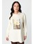 Büyük Beden Baskı Detaylı Bluz-Ekru 1
