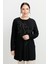 Büyük Beden Taş Detaylı Bluz-Siyah 1