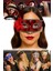 3 Adet Kırmızı Renk Maske – Payetli, Gümüş Taşlı, Tüylü | Kostüm Partileri ve Özel Günler Için Sexy 5