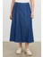 Büyük Beden Kloş Kot Etek-Lacı 5