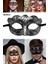 2 Adet Siyah Renk Metal Maske Gümüş Işıltılı Kristal Detaylı | Maskeli Balo ve Fotoğraf Çekimi Için 4