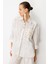 Örgü Cep Detay Keten Görünümlü Gömlek-Taş 1