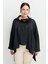 Büyük Beden Fermuar Detaylı Bluz-Siyah 2